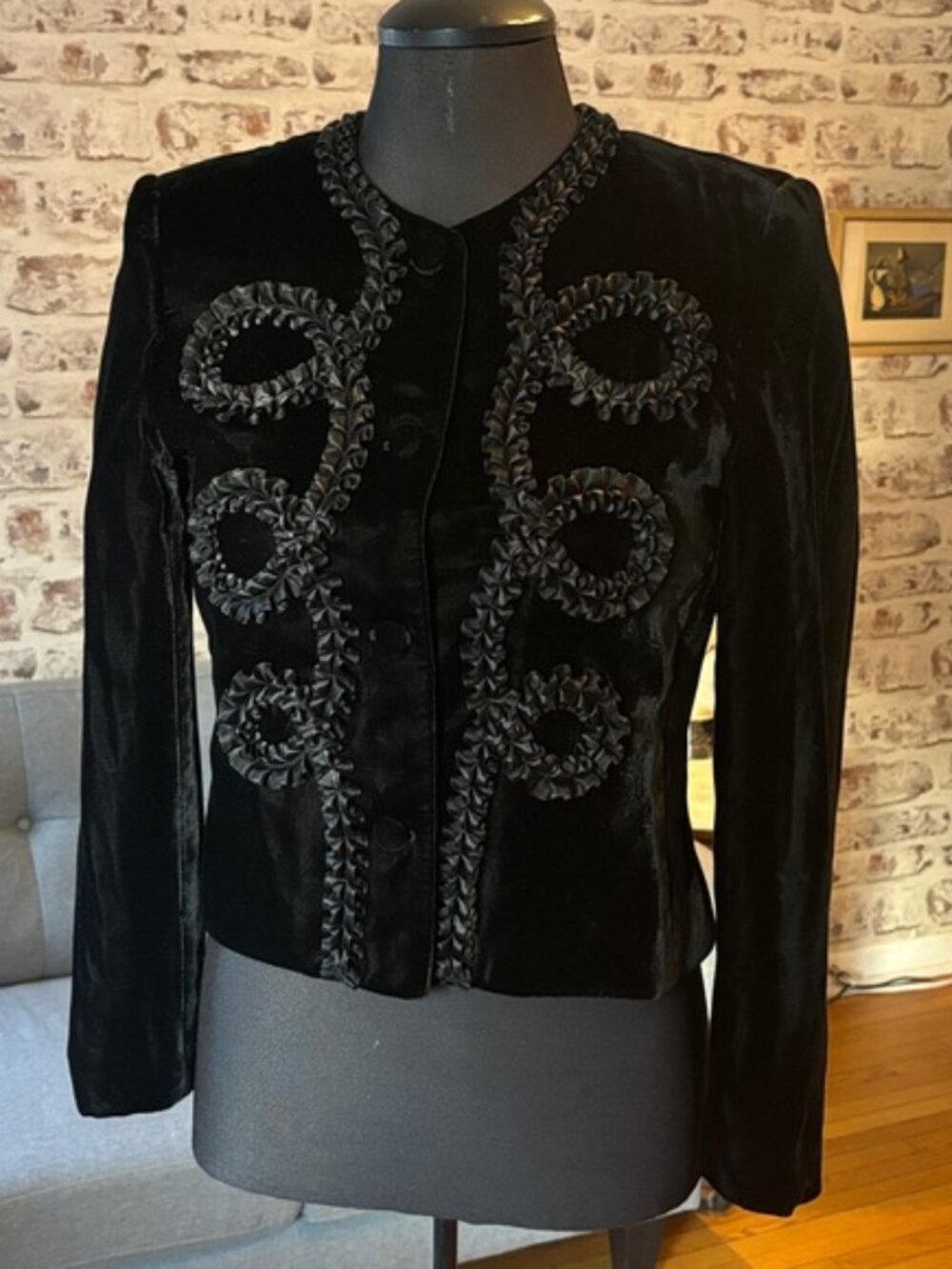 Black Velvet Napolian Military Band Jacket